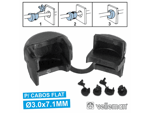 PASSA CABOS FLAT COM ATÉ 3X7.1MM 2.5MM VELLEMAN 1