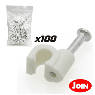 BRAÇADEIRA DE PAREDE COM PREGO PARA CABO 6/7MM 100X