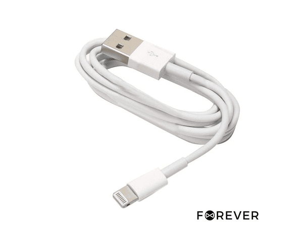 CABO USB-A 2.0 MACHO / LIGHTNING 1M 2A BRANCO FOREVER 1