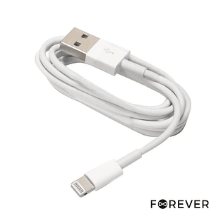 CABO USB-A 2.0 MACHO / LIGHTNING 1M 2A BRANCO FOREVER