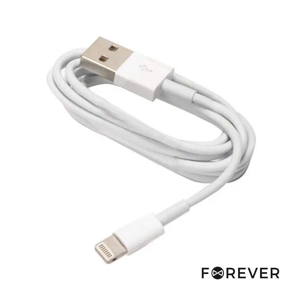 CABO USB-A 2.0 MACHO / LIGHTNING 1M 2A BRANCO FOREVER 1