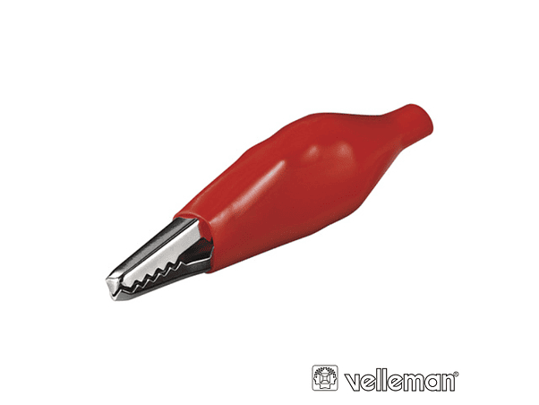 PINÇA CROCODILO 27MM ISOLADA VERMELHA 1