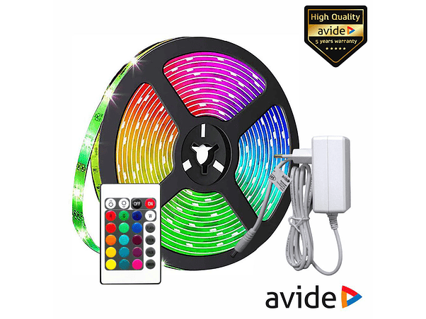 FITA 90 LEDS 5050 RGB 12V 3M IP20 COM CONTROL AVIDE 1