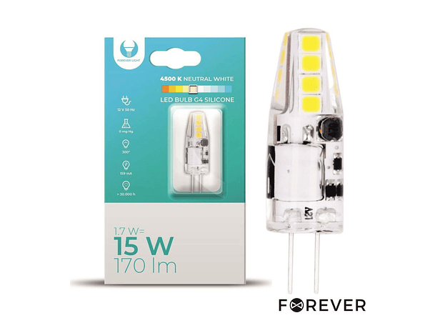 LÂMPADA G4 1.7W 12V SILICONE 4500K 170LM 1