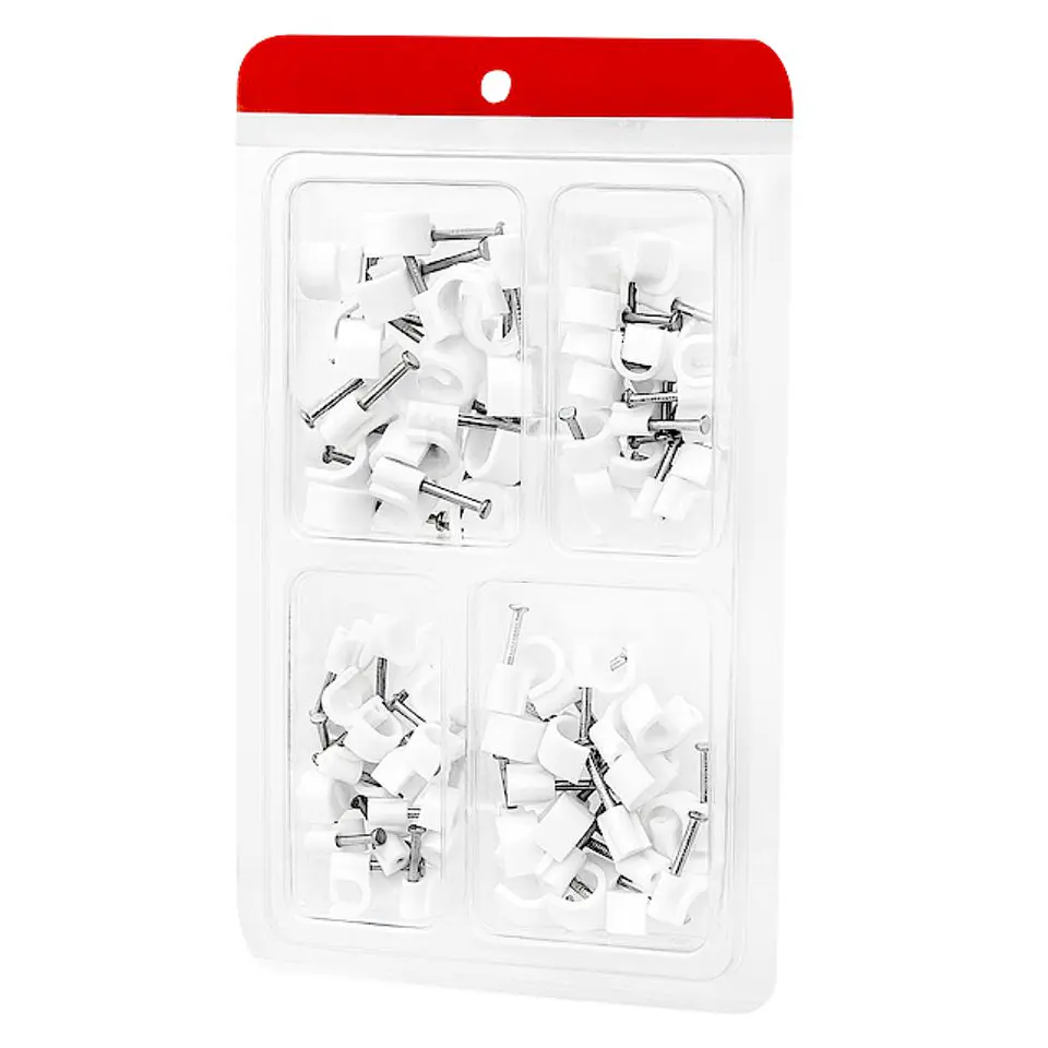 BRAÇADEIRA DE PAREDE COM PREGO PARA CABO 6/7/8/9MM 80X 1