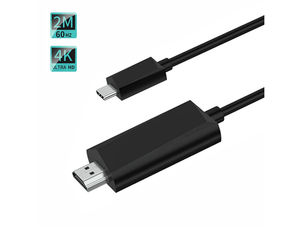 CABO HDMI MACHO / USB-C MACHO PRETO 4K 2M 1