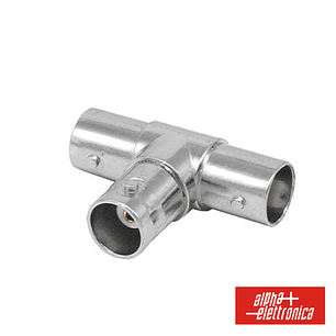 FICHA ADAPTADORA BNC FÊMEA / 2 BNC FÊMEA NIQUELADA