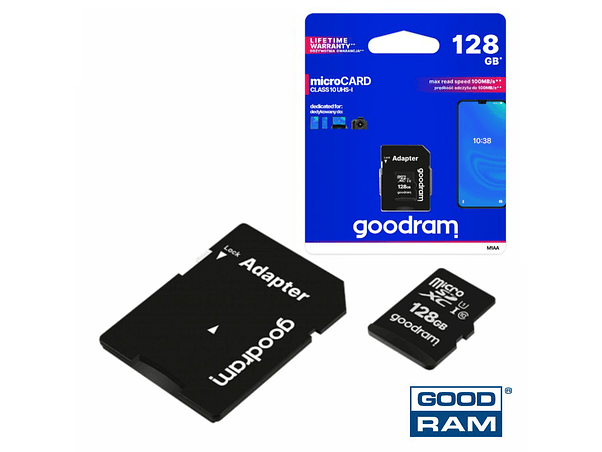 CARTÃO MEMÓRIA MICRO SD 128GB UHS-I ADAPTADOR GOODRAM 1