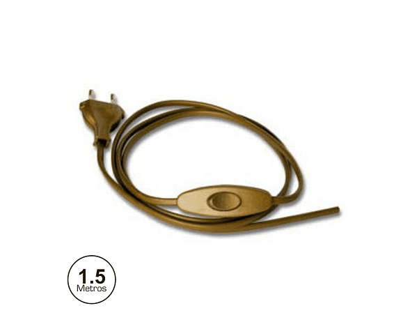 CABO DE ALIMENTAÇÃO COM INTERRUPTOR 1.5M DOURADO 1