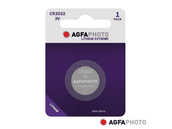 PILHA LÍTIO BOTÃO CR2032 3V 1X BLISTER AGFAPHOTO 1