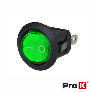 INTERRUPTOR BASCULANTE LED 20A-12V ON-OFF VERDE