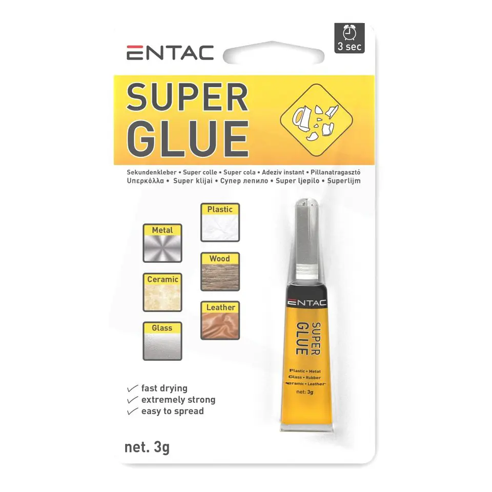 TUBO SUPER COLA ADESIVA MULTIUSOS 3G ENTAC 1