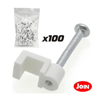 BRAÇADEIRA DE PAREDE COM PREGO PARA CABO 6MM 100X