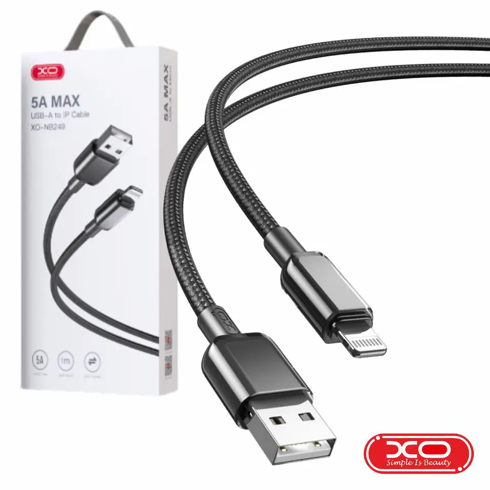 CABO USB-A MACHO / LIGHTNING MACHO 1M PRETO XO 1