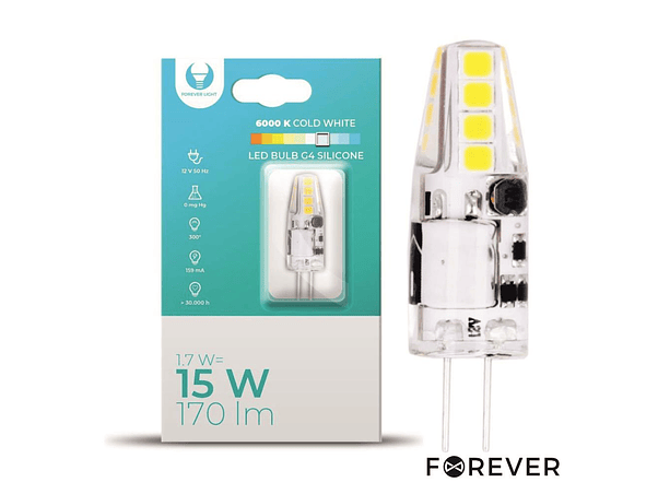 LÂMPADA G4 1.7W 12V SILICONE 6000K 170LM 1