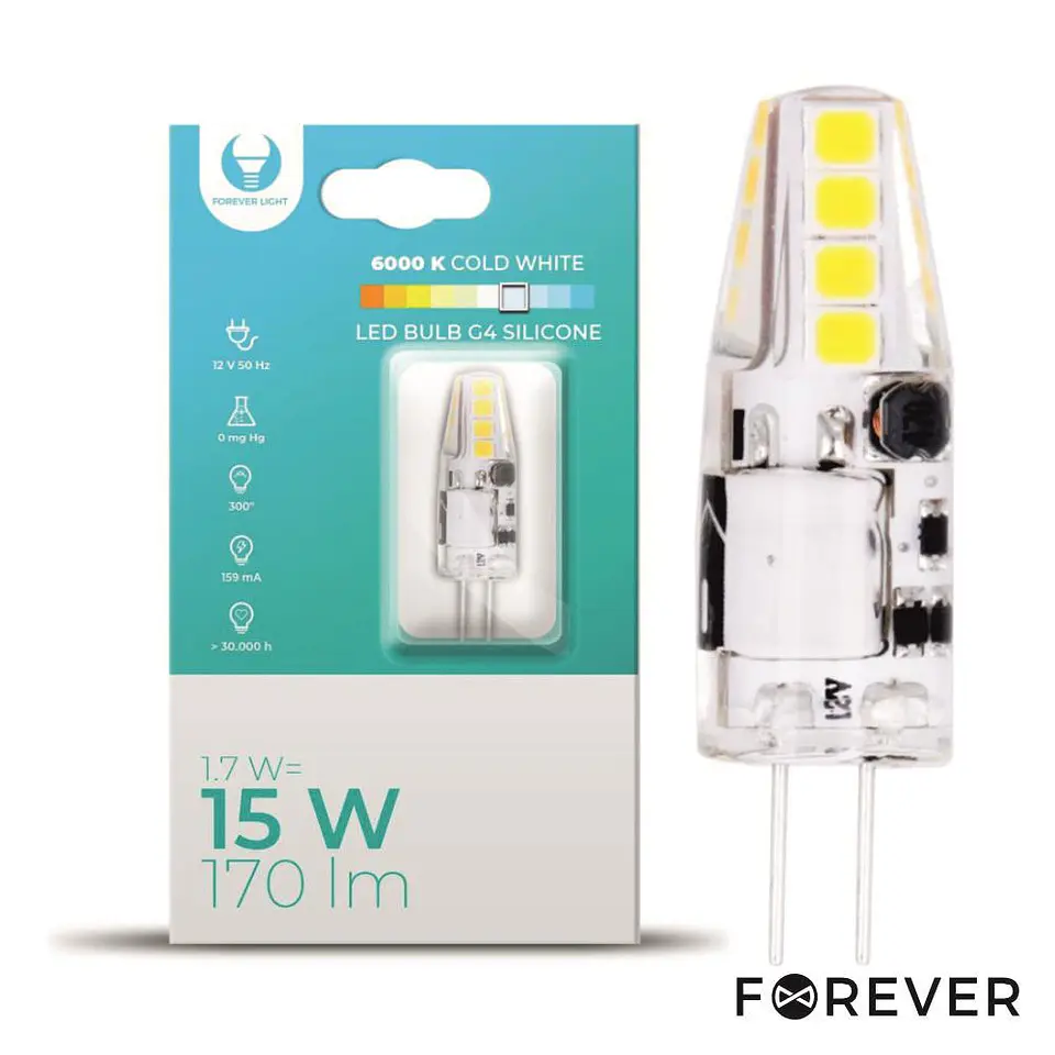 LÂMPADA G4 1.7W 12V SILICONE 6000K 170LM 1