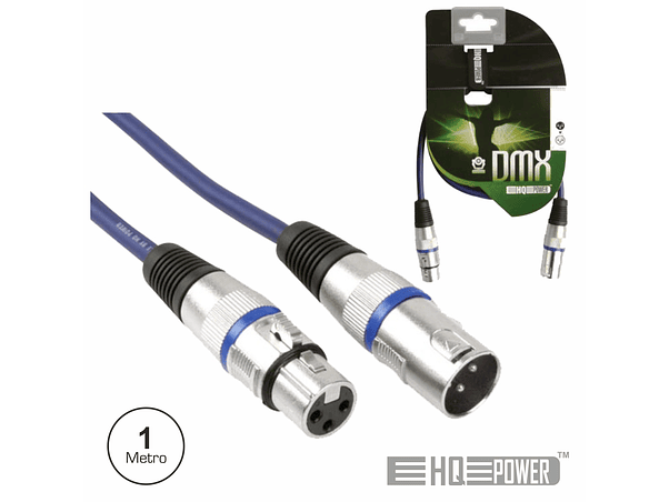 CABO DMX XLR 3P MACHO / XLR 3P FÊMEA 1M HQ POWER 1
