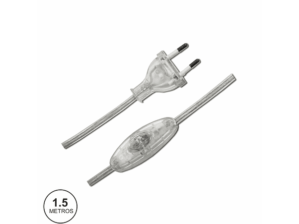CABO DE ALIMENTAÇÃO COM INTERRUPTOR 1.5M TRANSPARENTE 1