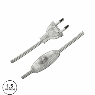 CABO DE ALIMENTAÇÃO COM INTERRUPTOR 1.5M TRANSPARENTE