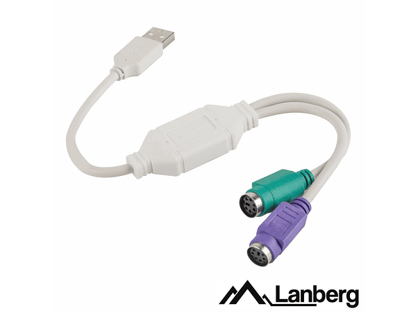 CABO ADAPTADOR USB-A 2.0 MACHO / 2X PSEM2 LANBERG 1