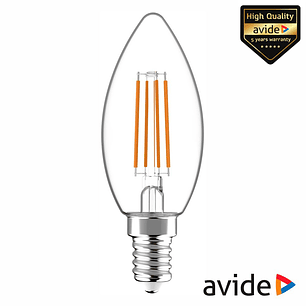 LÂMPADA LED E14 VELA FILAMENTO 4.5W 230V 4000K 470LM AVIDE