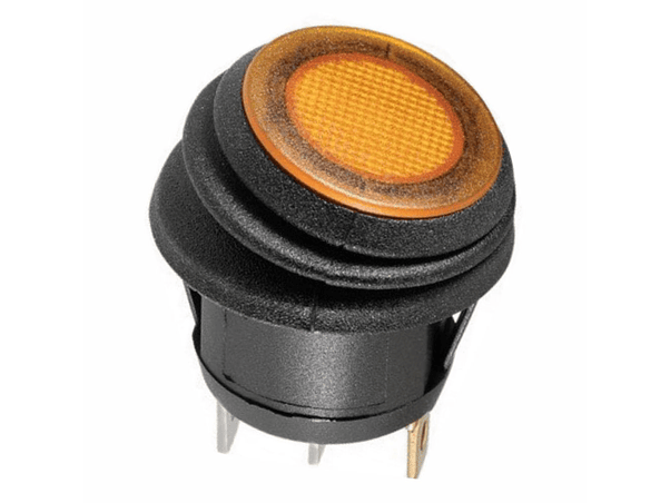 INTERRUPTOR PRESSÃO 3P SPST (ON)-OFF AMARELO 1