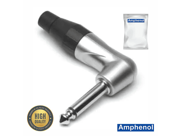 FICHA JACK 6.35MM MACHO 2P 90º MONO NIQUELADA AMPHENOL 1