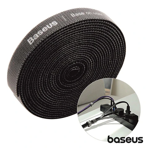 VELCRO PARA ORGANIZAÇÃO DE CABOS 3M PRETO BASEUS