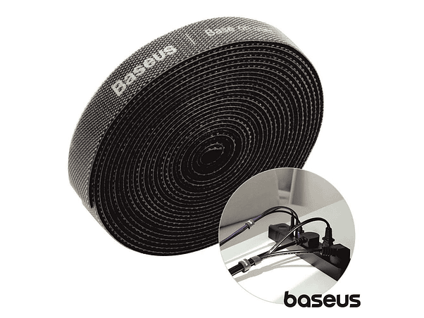VELCRO PARA ORGANIZAÇÃO DE CABOS 3M PRETO BASEUS 1