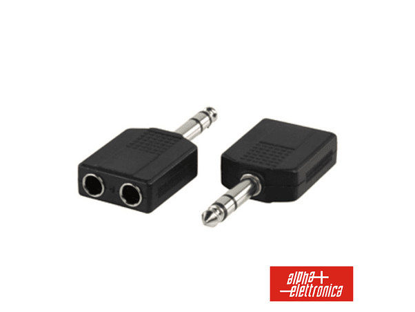 FICHA ADAPTADORA JACK 6.35MM MACHO / 2 JACK 6.35MM FÊMEA ST 1