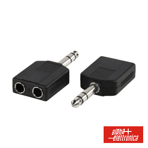 FICHA ADAPTADORA JACK 6.35MM MACHO / 2 JACK 6.35MM FÊMEA ST