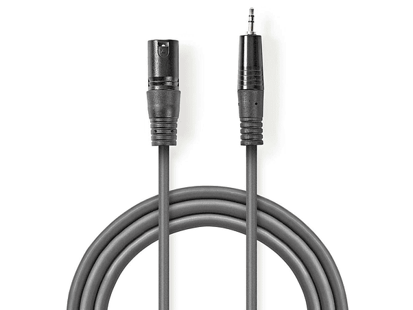 CABO XLR 3P MACHO / MINI JACK 3.5MM MACHO 3M CINZA 1