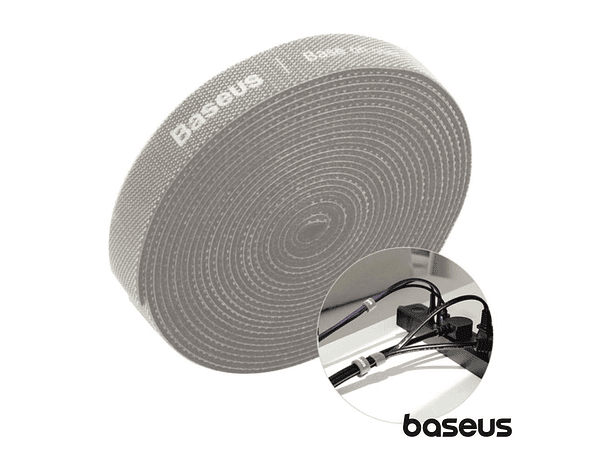 VELCRO PARA ORGANIZAÇÃO DE CABOS 3M CINZENTO BASEUS 1