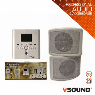 PACK AMPLIFICADOR MP3 COM 2 COLUNAS VSOUND