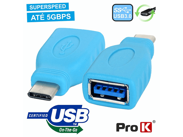 FICHA ADAPTADORA USB-C 3.0 MACHO / USB-A FÊMEA OTG 1