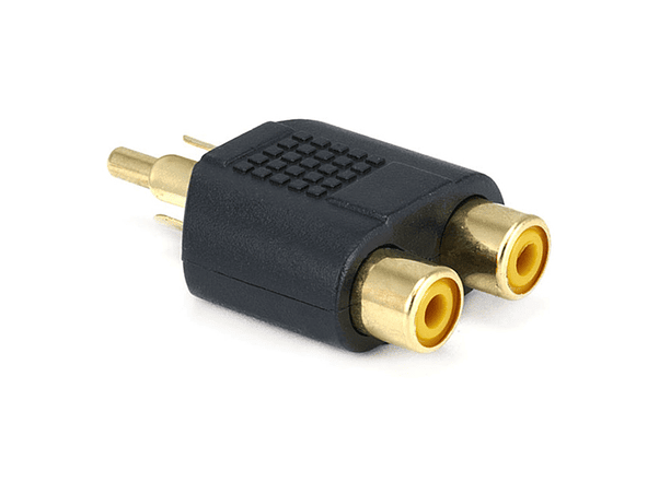 FICHA ADAPTADORA RCA MACHO / 2 RCA FÊMEA 1
