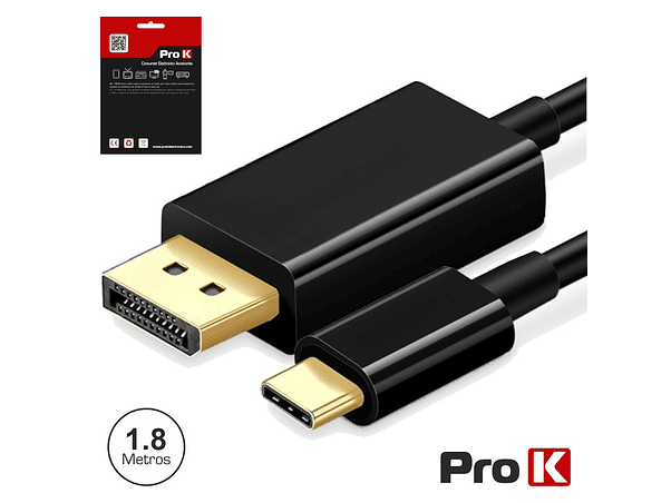 CABO USB-C 3.1 MACHO / DISPLAYPORT MACHO 1.8M 4K/60HZ PROK 1