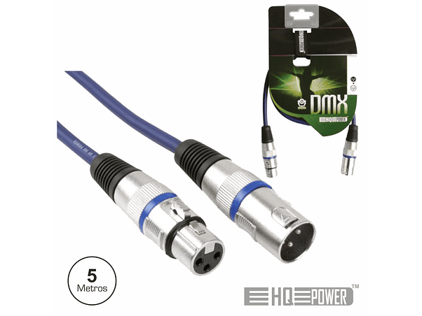 CABO DMX XLR 3P MACHO / XLR 3P FÊMEA 5M HQ POWER 1