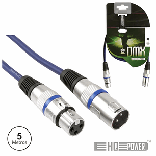 CABO DMX XLR 3P MACHO / XLR 3P FÊMEA 5M HQ POWER