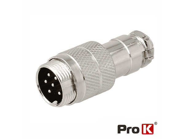 FICHA MICROFONE 6P MACHO PARA SOLDAR PROK 1