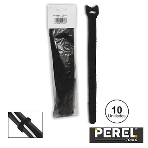 BRAÇADEIRA VELCRO PRETA 205MM 10X PEREL