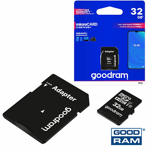 CARTÃO MEMÓRIA MICRO SD 32GB CLASS10 ADAPTADOR GOODRAM