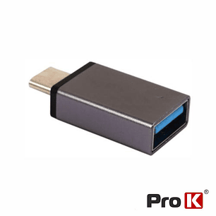 ADAPTADOR USB-C MACHO / USB-A 3.0 FÊMEA PROK