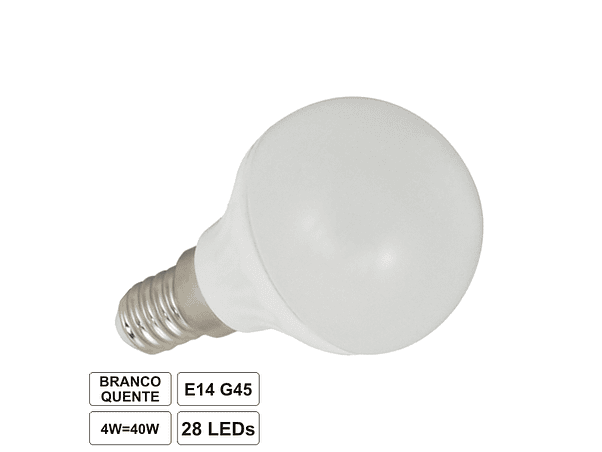 LÂMPADA E14 4W 230V 11 LEDS GLOBO BRANCO QUENTE 1