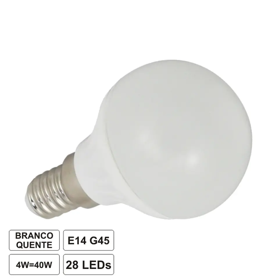 LÂMPADA E14 4W 230V 11 LEDS GLOBO BRANCO QUENTE 1