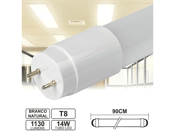 LÂMPADA TUBULAR 14W 90CM LEDS T8 4000K 1120LM 1