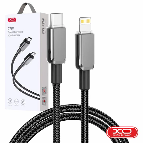 CABO USB-C MACHO / LIGHTNING MACHO PD 27W 1M PRETO XO
