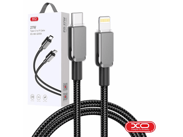 CABO USB-C MACHO / LIGHTNING MACHO PD 27W 1M PRETO XO 1