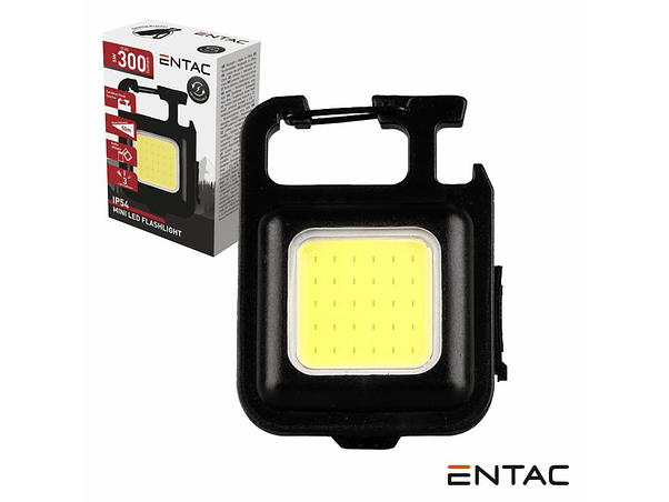LANTERNA LED COB PORTA CHAVES 5W 20LM IP54 PRETO ENTAC 1