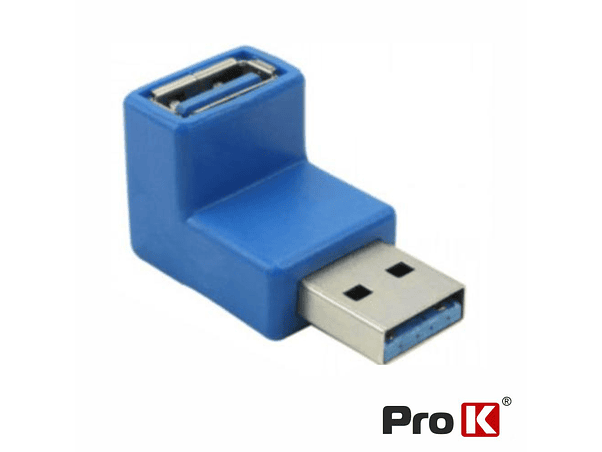 FICHA ADAPTADORA USB-A 3.0 MACHO / FÊMEA 90º PROK 1
